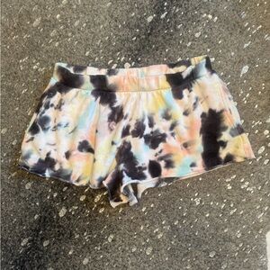 Colsie Pastel Tie-Dye Athletic Shorts in Black, Pink, Yellow & Blue